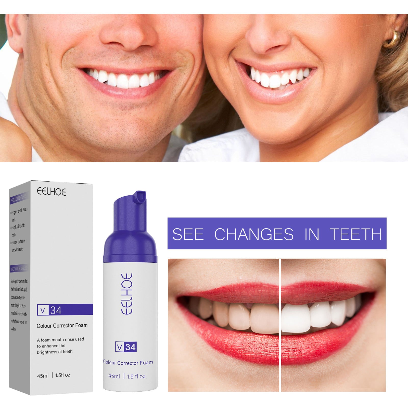 Foaming Whitening Toothpaste Toothpaste To Clean Tartar Stains, Freshen Breath And Whiten Teeth