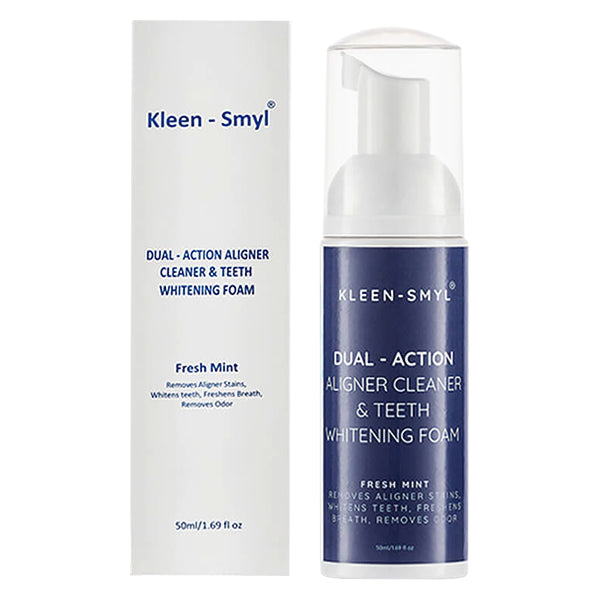 Kleen-Smyl Dual-Action Aligner Cleaner and Teeth Whitening Foam
