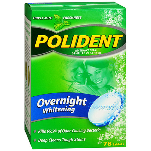 Polident Overnight Whitening Denture Cleaner